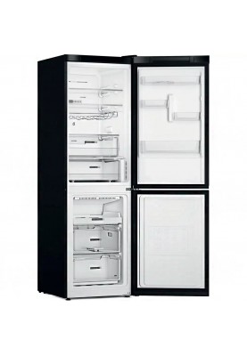 Холодильник Whirlpool W7X 82O K, Black, двокамерний, загальний об'єм 335L, корисний об'єм 231L/104L, дисплей, А++, 191x60x68 см