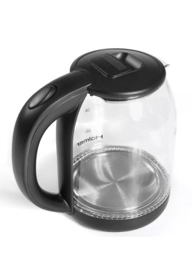 Електрочайник Holmer HKS-1722, Black, 1500W, 1.8 л, скло, дисковий, LED-підсвічування, індикатор рівня води