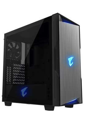 Корпус Gigabyte AORUS C300 GLASS Black, Mid Tower, без БЖ, для ATX / Micro ATX / Mini ITX, 1xHDMI, 2xUSB 3.0, 1xType-C, 2x120 мм Fan, бічна панель із загартованого скла (GB-AC300G)