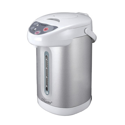 Термопот Maestro MR-084 White/Silver, 750W, 4,5л, функція повторного кип`ятіння, режим підтримки температури, способи подачі води: електрична помпа; повітряна помпа; датчик дотику на носику; захист від перегріву, корпус обертається на 360°