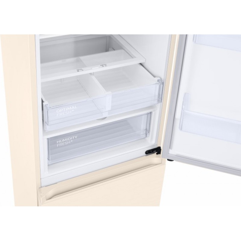 Холодильник Samsung RB38T676FEL/UA, Beige, двокамерний, загальний об'єм 400L, корисний об'єм 273L/112L, No Frost, клас енергоспоживання А+, зовнішній дисплей, 203x59.5x65.8 см