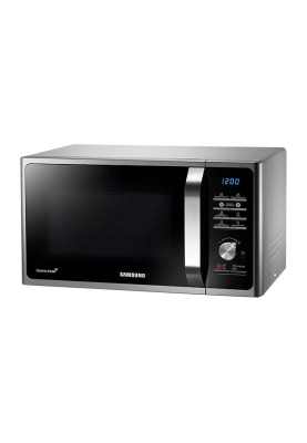 Мікрохвильова піч Samsung MS23F302TAS/UA, Silver, 800W, 23 л, 6 рівнів потужності, керування електронне з поворотним перемикачем, діаметр поворотного столу 28.8 см