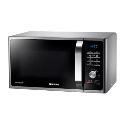 Мікрохвильова піч Samsung MS23F302TAS/UA, Silver, 800W, 23 л, 6 рівнів потужності, керування електронне з поворотним перемикачем, діаметр поворотного столу 28.8 см