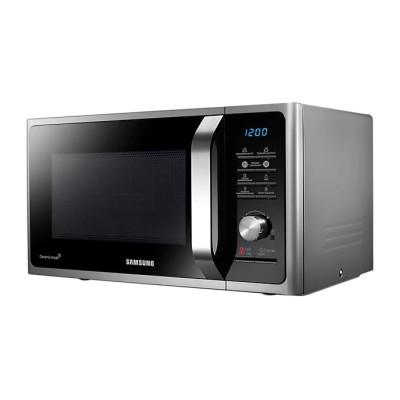 Мікрохвильова піч Samsung MS23F302TAS/UA, Silver, 800W, 23 л, 6 рівнів потужності, керування електронне з поворотним перемикачем, діаметр поворотного столу 28.8 см