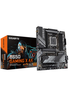 Материнська плата AM5 Gigabyte B650 GAMING X AX, B650, 4xDDR5, Int.Video (CPU), 4xSATA3, 3xM.2, 1xPCI-E 4.0 16x, 2xPCI-E 3.0 16x, Realtek 7.1, Realtek 2.5Gb, WiFi 6, Bluetooth 5.3, 7xUSB3.2/6xUSB2.0, HDMI/DP, ATX