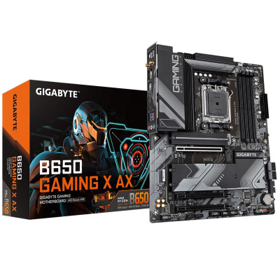 Материнська плата AM5 Gigabyte B650 GAMING X AX, B650, 4xDDR5, Int.Video (CPU), 4xSATA3, 3xM.2, 1xPCI-E 4.0 16x, 2xPCI-E 3.0 16x, Realtek 7.1, Realtek 2.5Gb, WiFi 6, Bluetooth 5.3, 7xUSB3.2/6xUSB2.0, HDMI/DP, ATX