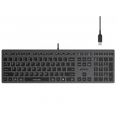 Клавіатура A4tech FX60H Grey White backlit, Fstyler keyboard, USB