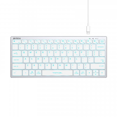 Клавіатура A4tech FX61 White, Fstyler keyboard, USB, блакитне підсвічування