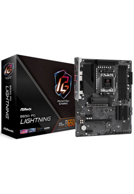 Материнська плата AM5 ASRock B650 PG Lightning, B650, 4xDDR5, Int.Video (CPU), 4xSATA3, 3xM.2, 2xPCI-E 4.0 16x, 2xPCI-E 4.0 1x, 1xM.2 (Key E), ALC897, RTL8125BG, 10xUSB3.2/8xUSB2.0, HDMI, ATX