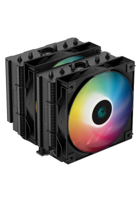 Кулер для процесора Deepcool AG620 BK ARGB, Black, алюміній, 2x120 мм, для Intel 115x/1200/1700, AMD AMx/FMx