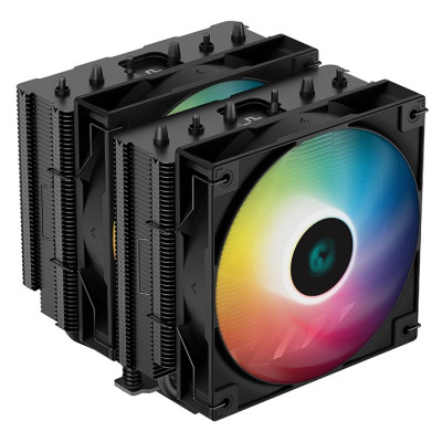 Кулер для процесора Deepcool AG620 BK ARGB, Black, алюміній, 2x120 мм, для Intel 115x/1200/1700, AMD AMx/FMx