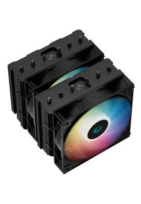 Кулер для процесора Deepcool AG620 BK ARGB, Black, алюміній, 2x120 мм, для Intel 115x/1200/1700, AMD AMx/FMx