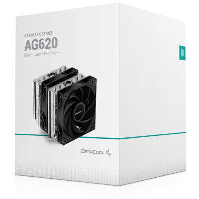 Кулер для процесора Deepcool AG620, алюміній, 2x120 мм, для Intel 115x/1200/1700/775, AMD AMx/FMx