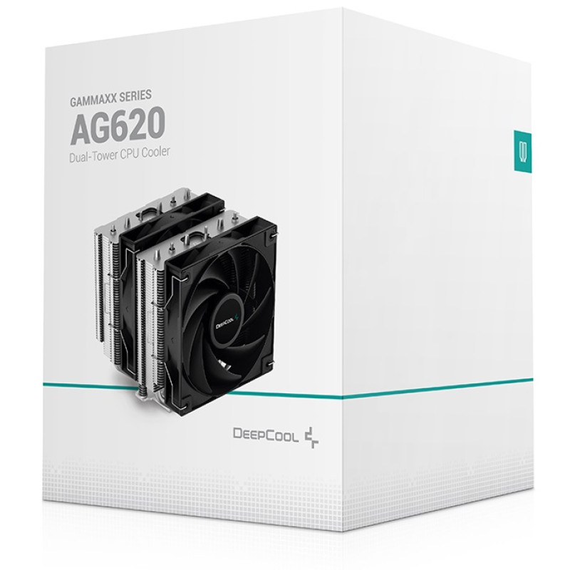 Кулер для процесора Deepcool AG620, алюміній, 2x120 мм, для Intel 115x/1200/1700/775, AMD AMx/FMx