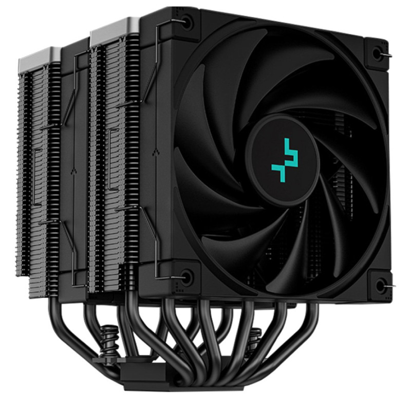 Кулер для процесора Deepcool AK620 ZERO DARK, Black, алюміній/мідь, 2x120 мм, Intel 1700/1200/115x/2066/2011, AMD AM5/AM4, 260 Вт, висота 160 мм (R-AK620-BKNNMT-G-1)