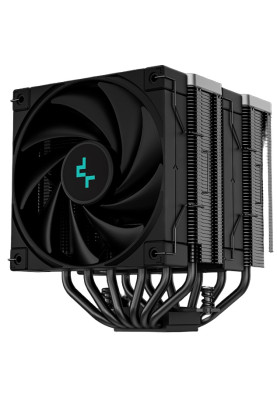 Кулер для процесора Deepcool AK620 ZERO DARK, Black, алюміній/мідь, 2x120 мм, Intel 1700/1200/115x/2066/2011, AMD AM5/AM4, 260 Вт, висота 160 мм (R-AK620-BKNNMT-G-1)