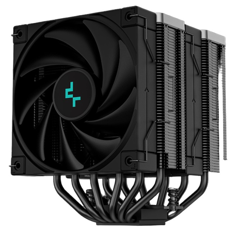 Кулер для процесора Deepcool AK620 ZERO DARK, Black, алюміній/мідь, 2x120 мм, Intel 1700/1200/115x/2066/2011, AMD AM5/AM4, 260 Вт, висота 160 мм (R-AK620-BKNNMT-G-1)