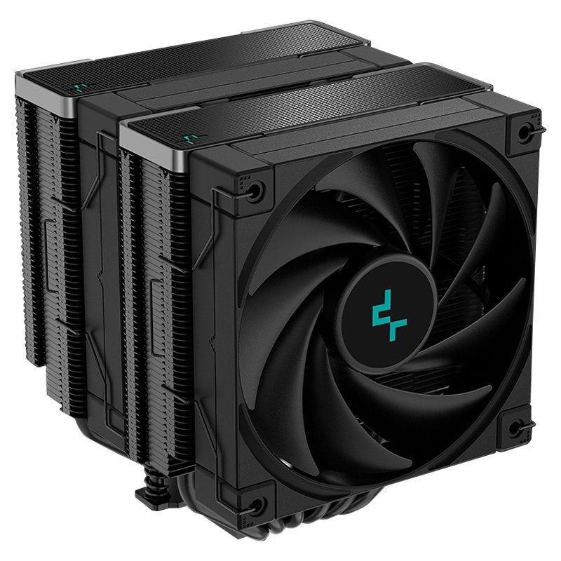 Кулер для процесора Deepcool AK620 ZERO DARK, Black, алюміній/мідь, 2x120 мм, Intel 1700/1200/115x/2066/2011, AMD AM5/AM4, 260 Вт, висота 160 мм (R-AK620-BKNNMT-G-1)