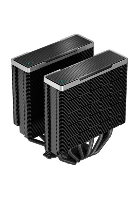 Кулер для процесора Deepcool AK620 ZERO DARK, Black, алюміній/мідь, 2x120 мм, Intel 1700/1200/115x/2066/2011, AMD AM5/AM4, 260 Вт, висота 160 мм (R-AK620-BKNNMT-G-1)