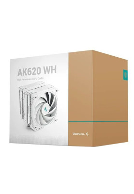 Кулер для процесора Deepcool AK620 White, 2x120 мм, Intel LGA2066/2011-v3/2011/1700/1200/1151/1150/1155/AMD AM4/AM5, 260W