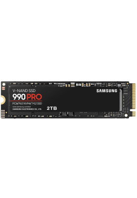 Твердотільний накопичувач SSD 2Tb, Samsung 990 Pro, PCI-E 4.0 x4, M.2 2280, MLC 3-bit V-NAND, 7450/6900 МБ/с (MZ-V9P2T0B)