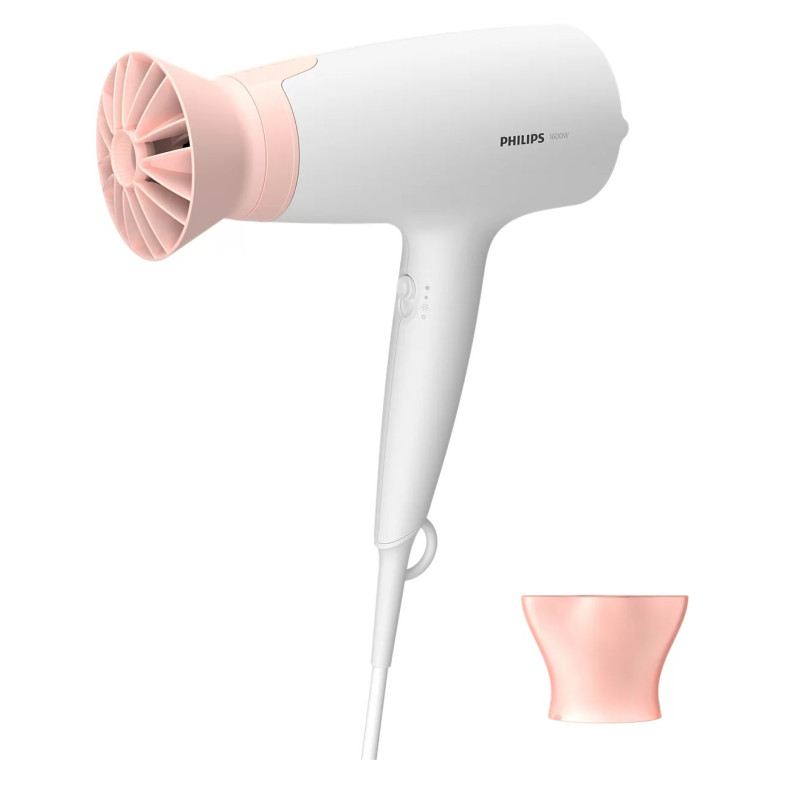Фен Philips BHD300/10, White/Pink, 1600W, 3 швидкості, 3 режими, концентратор, насадка ThermoProtect