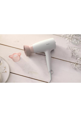 Фен Philips BHD300/10, White/Pink, 1600W, 3 швидкості, 3 режими, концентратор, насадка ThermoProtect