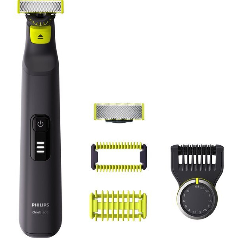 Бритва-Тример-Стайлер Philips QP6541/15 OneBlade (2в1) Black, сухе/вологі гоління, гребінь для підрівнювання, 14 установок, живлення акумулятор, індикатор зарядки