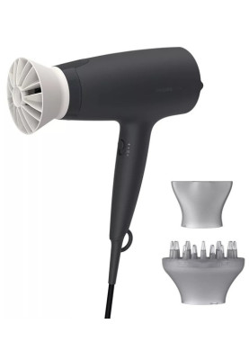 Фен Philips BHD302/20, Black, 1600W, 3 швидкості, 3 режими, дифузор, концентратор, насадка ThermoProtect