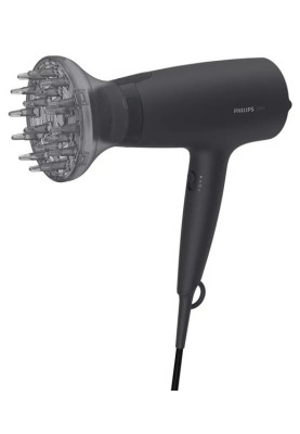 Фен Philips BHD302/20, Black, 1600W, 3 швидкості, 3 режими, дифузор, концентратор, насадка ThermoProtect