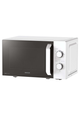 Мікрохвильова піч Sencor SMW1918WH, White, 700W, 20 л, звичайна (соло), 5 рівнів потужності, керування поворотним перемикачем, діаметр піддону 25.5 см, таймер