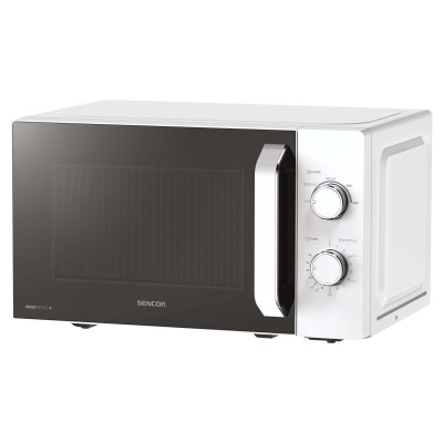 Мікрохвильова піч Sencor SMW1918WH, White, 700W, 20 л, звичайна (соло), 5 рівнів потужності, керування поворотним перемикачем, діаметр піддону 25.5 см, таймер