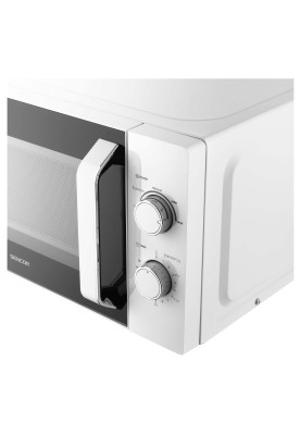 Мікрохвильова піч Sencor SMW1918WH, White, 700W, 20 л, звичайна (соло), 5 рівнів потужності, керування поворотним перемикачем, діаметр піддону 25.5 см, таймер