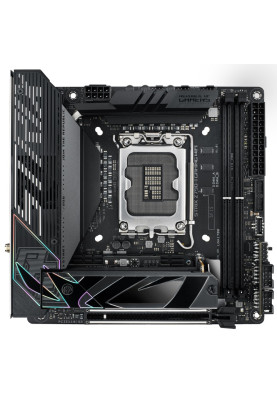 Материнська плата LGA1700, Asus ROG STRIX Z790-I GAMING WIFI, Z790, 2xDDR5, Int.Video(CPU), 2xSATA3, 2xM.2, 1xPCI-E 16x 5.0, ALC4050 + SABRE9260Q, Intel 2.5Gb, WiFi 6, Bluetooth 5.3, 8xUSB3.2/4xUSB2.0, HDMI/2xType-C, Mini-ITX