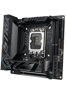 Материнська плата LGA1700, Asus ROG STRIX Z790-I GAMING WIFI, Z790, 2xDDR5, Int.Video(CPU), 2xSATA3, 2xM.2, 1xPCI-E 16x 5.0, ALC4050 + SABRE9260Q, Intel 2.5Gb, WiFi 6, Bluetooth 5.3, 8xUSB3.2/4xUSB2.0, HDMI/2xType-C, Mini-ITX