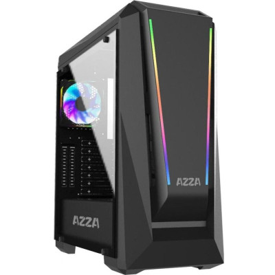 Корпус AZZA Chroma 410A Black, без БЖ, Mid Tower, для ATX / Micro ATX / Mini ITX, 2хUSB 2.0, 2хUSB 3.0, 2x 120 мм Black Fan, 1x120 мм AZZA Prisma ARGB Fan (CSAZ-410A)