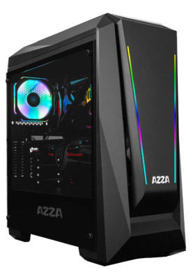 Корпус AZZA Chroma 410A Black, без БЖ, Mid Tower, для ATX / Micro ATX / Mini ITX, 2хUSB 2.0, 2хUSB 3.0, 2x 120 мм Black Fan, 1x120 мм AZZA Prisma ARGB Fan (CSAZ-410A)