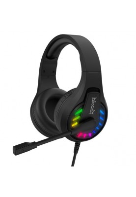 Навушники Bloody G230 Black, игрові з мікрофоном, Neon LED, USB, накладні, кабель 2.0 м