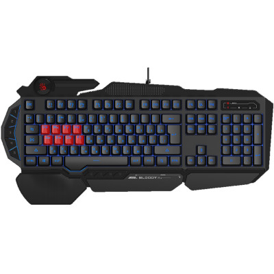 Клавіатура A4Tech Bloody B318 Black, USB, ігрова, мультимедійна, захист від вологи, 8 Light strike