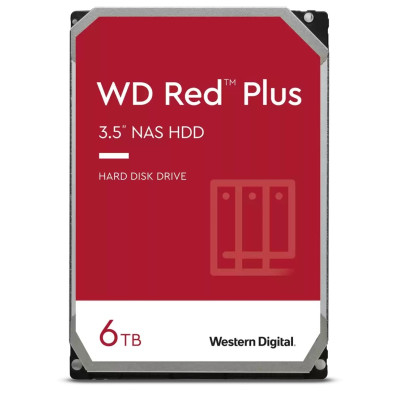 Жорсткий диск 3.5" 6Tb Western Digital Red Plus, SATA3, 256Mb, 5400 rpm (WD60EFPX)