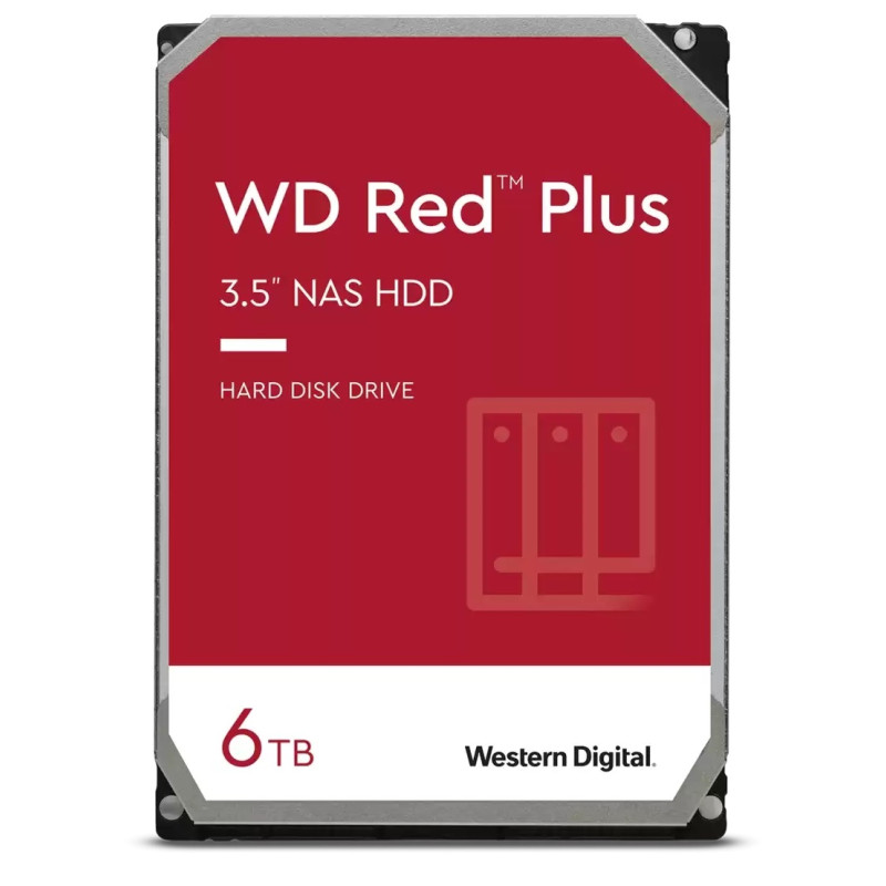 Жорсткий диск 3.5" 6Tb Western Digital Red Plus, SATA3, 256Mb, 5400 rpm (WD60EFPX)