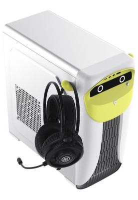 Корпус GameMax Cute Owl White/Yellow, без БЖ, Mini Tower, для Micro ATX / Mini ITX, 1xUSB 3.0, 1xUSB 2.0, HDMI, 1x120 ARGB Fan, 1x80, 390x170x385 мм