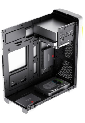 Корпус GameMax Cute Owl White/Yellow, без БЖ, Mini Tower, для Micro ATX / Mini ITX, 1xUSB 3.0, 1xUSB 2.0, HDMI, 1x120 ARGB Fan, 1x80, 390x170x385 мм