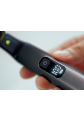 Бритва-Тример-Стайлер Philips OneBlade Pro QP6651/61, Black, тип гоління: сухе, вологе, час роботи 120хв, насадка-гребінь з 14 установками довжини (0,4-10мм), дисплей