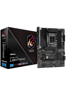 Материнська плата LGA1700, ASRock Z790 PG Lightning, Z790, 4xDDR5, Int.Video(CPU), 4xSATA3, 4xM.2, 1xPCI-E 16x 5.0, 1xPCI-E 16x 4.0, 3xPCI-E 1x 3.0, 1xM.2 (Key E), ALC897, RTL8125BG, 12xUSB3.2/3xUSB2.0, HDMI/Type-C, CrossFire, ATX