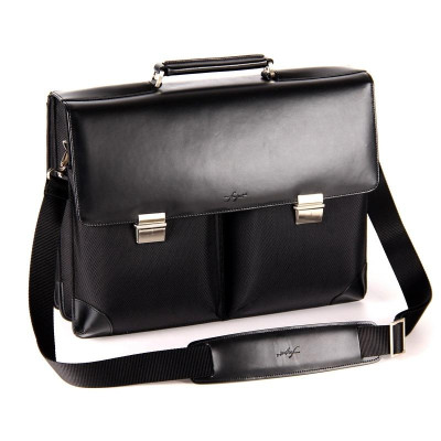 Портфель для ноутбука 15.6" Fouquet NBC-1001B, Black, ультраміцний нейлон 1680 Den, ручка та оздоблення з високоякісної шкіри