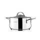 Каструля Ardesto BLACK MARS AR0723S Steel, 2.3л, діаметр 18см, нержавіюча сталь, кришка скляна, підходить для використання з усіма типами плит