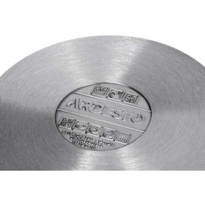 Каструля Ardesto BLACK MARS AR0723S Steel, 2.3л, діаметр 18см, нержавіюча сталь, кришка скляна, підходить для використання з усіма типами плит