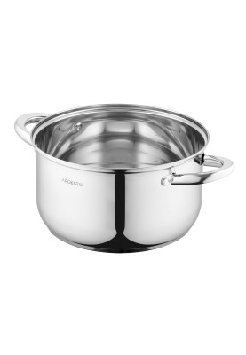 Каструля Ardesto Gemini Gourmet AR1958GSS Steel, 5.8л, діаметр 24см, нержавіюча сталь, кришка в комплекті, підходить для використання з усіма типами плит, мірна шкала