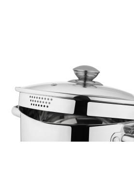 Каструля Ardesto Gemini Lecco AR2836CS Steel, 3.6л, діаметр 20см, зливний носик, нержавіюча сталь, кришка в комплекті, підходить для використання з усіма типами плит, мірна шкала
